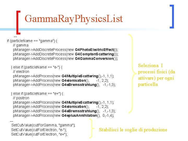 Gamma. Ray. Physics. List … if (particle. Name == "gamma") { // gamma p.