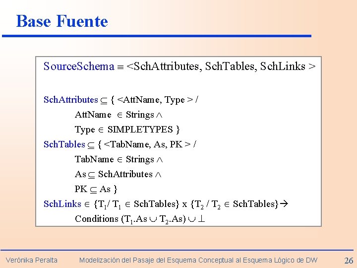 Base Fuente Source. Schema <Sch. Attributes, Sch. Tables, Sch. Links > Sch. Attributes {