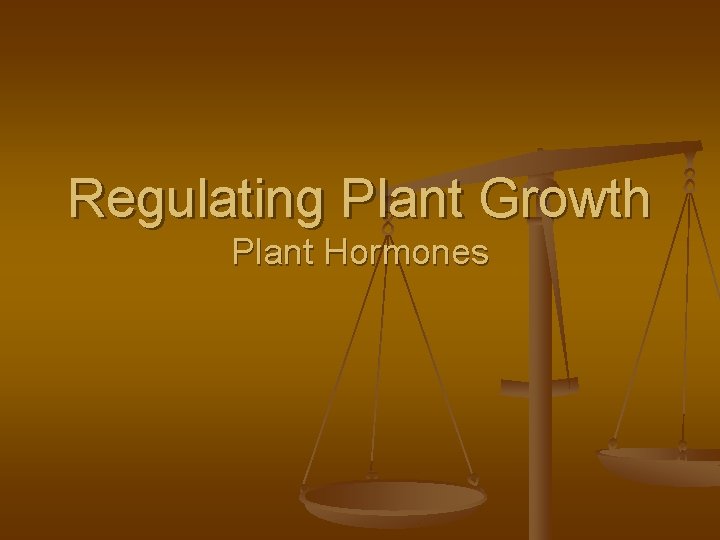 Regulating Plant Growth Plant Hormones 
