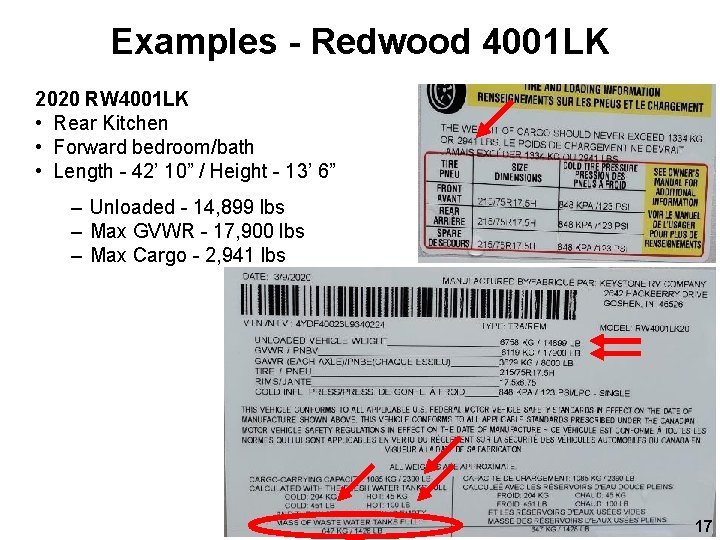 Examples - Redwood 4001 LK 2020 RW 4001 LK • Rear Kitchen • Forward