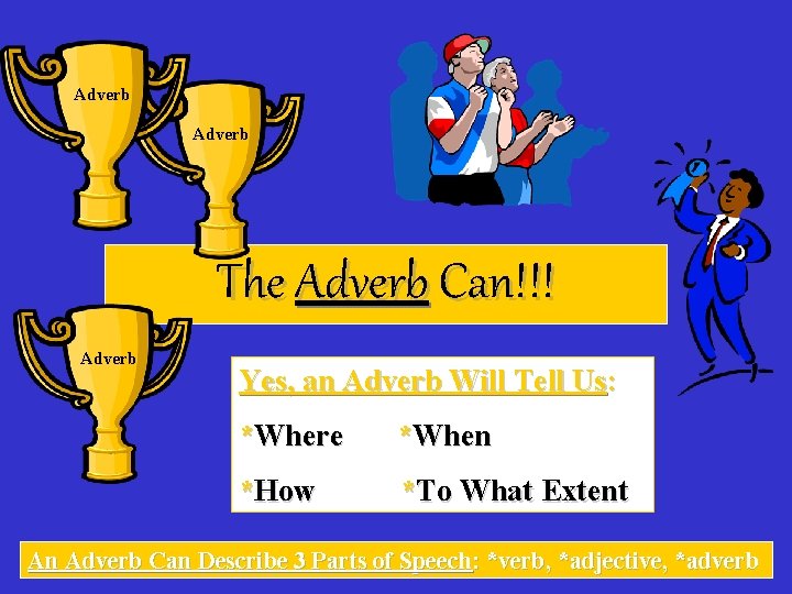 Adverb The Adverb Can!!! Adverb Yes, an Adverb Will Tell Us: *Where *When *How