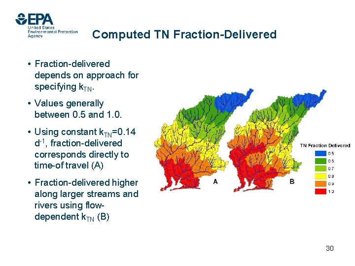 Computed TN Fraction-Delivered • Fraction-delivered depends on approach for specifying k. TN. • Values