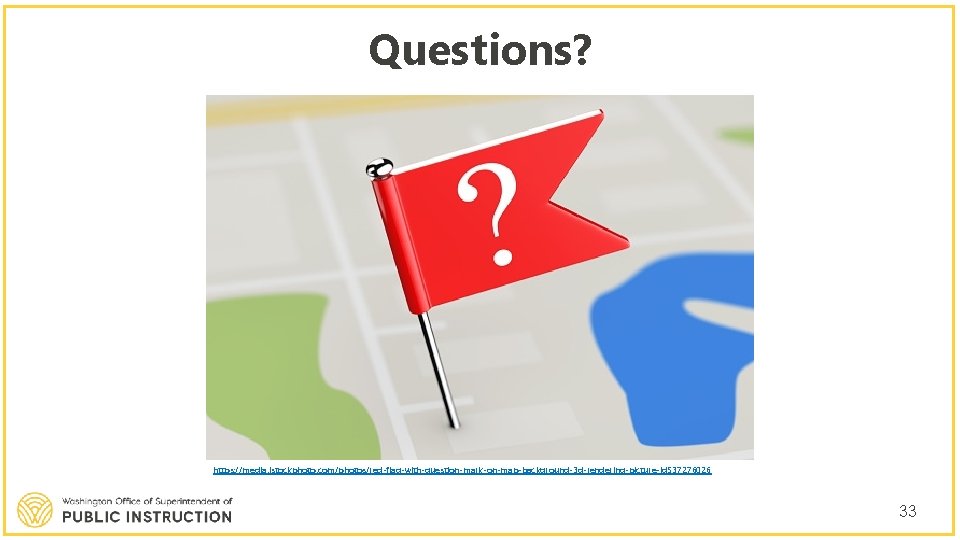 Questions? https: //media. istockphoto. com/photos/red-flag-with-question-mark-on-map-background-3 d-rendering-picture-id 537276026 33 