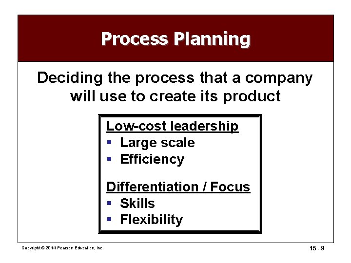 Process Planning Deciding the process that a company will use to create its product Process Planning Deciding the process that a company will use to create its product