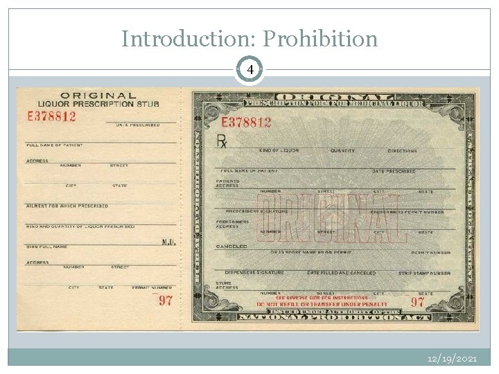 Introduction: Prohibition 4 12/19/2021 