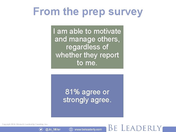 From the prep survey I am able to motivate and manage others, regardless of