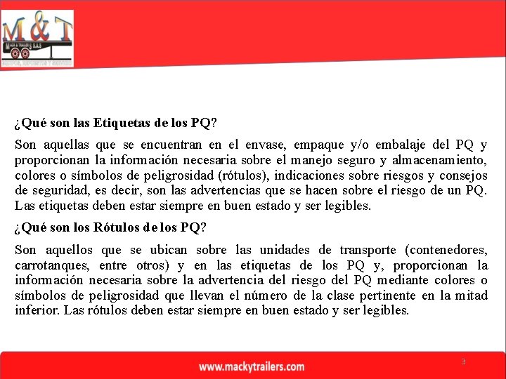 ¿Qué son las Etiquetas de los PQ? Son aquellas que se encuentran en el