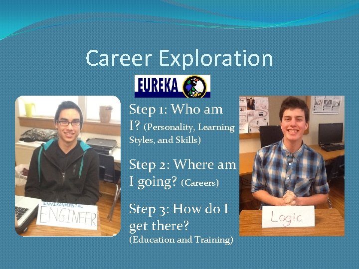 Career Exploration Step 1: Who am I? (Personality, Learning Styles, and Skills) Step 2:
