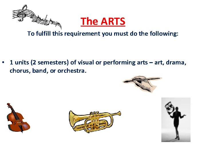 The ARTS To fulfill this requirement you must do the following: • 1 units