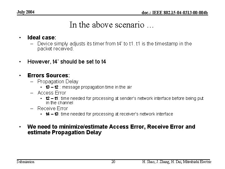 July 2004 doc. : IEEE 802. 15 -04 -0313 -00 -004 b In the