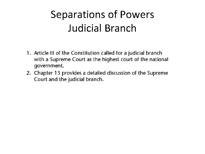 Separations of Powers Judicial Branch 