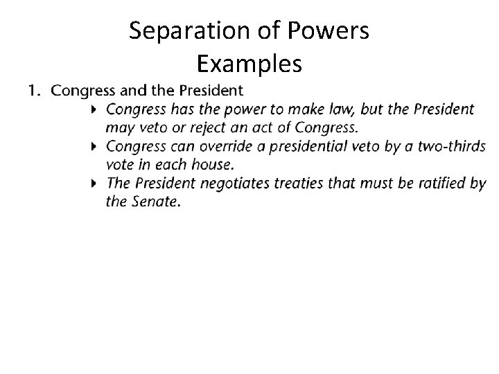 Separation of Powers Examples 