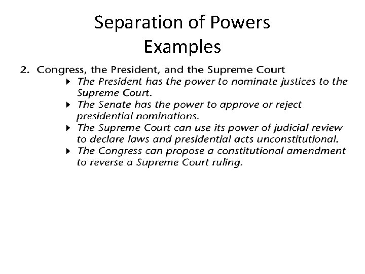 Separation of Powers Examples 