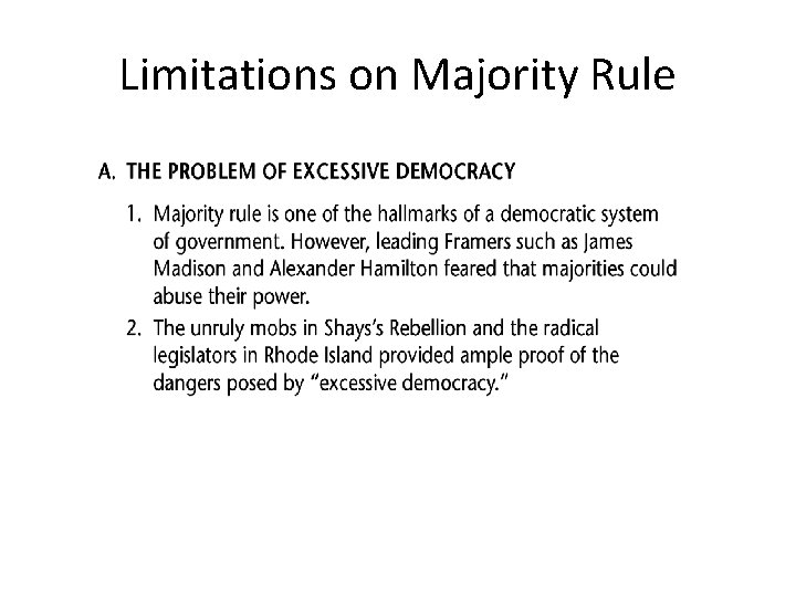 Limitations on Majority Rule 