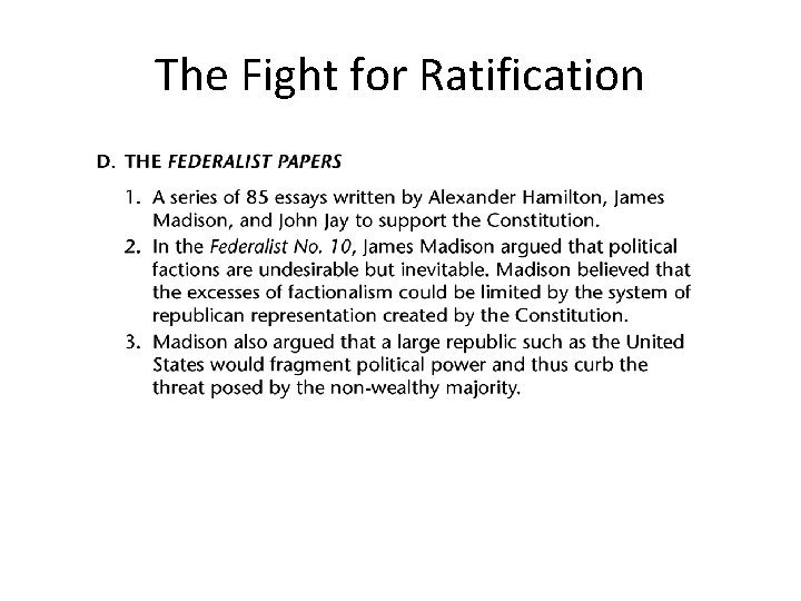 The Fight for Ratification 