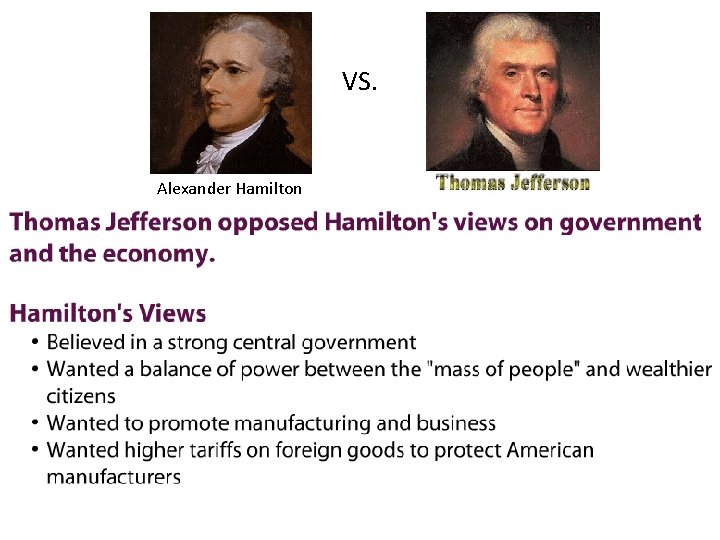VS. Alexander Hamilton 