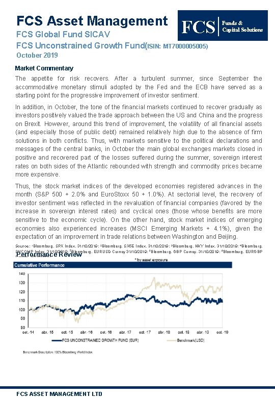 FCS Asset Management FCS Global Fund SICAV FCS Unconstrained Growth Fund(ISIN: MT 7000005005) Funds