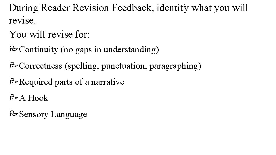 Lesson 17 Revision from Reader Feedback Revision from
