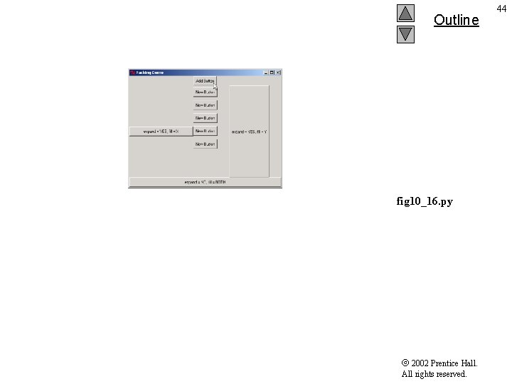 Outline fig 10_16. py 2002 Prentice Hall. All rights reserved. 44 