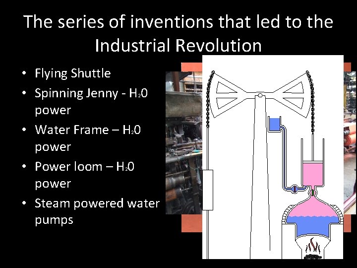 The series of inventions that led to the Industrial Revolution • Flying Shuttle •