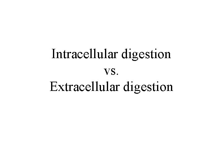 Intracellular digestion vs. Extracellular digestion 