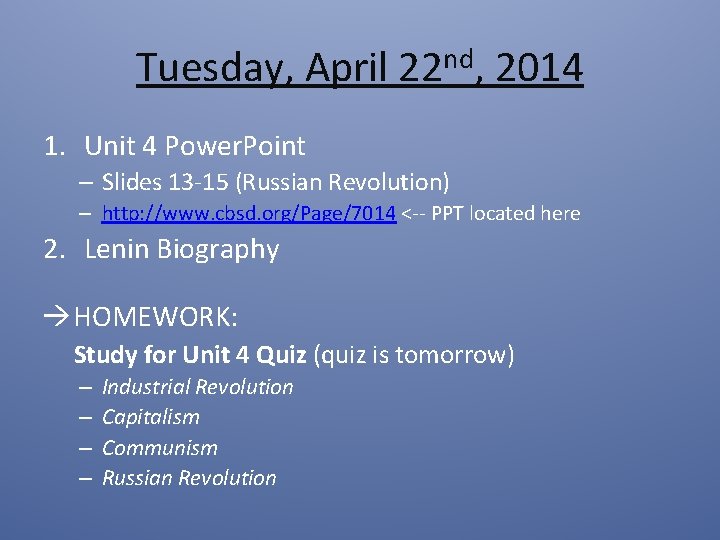 Tuesday, April 22 nd, 2014 1. Unit 4 Power. Point – Slides 13 -15