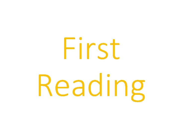 First Reading 