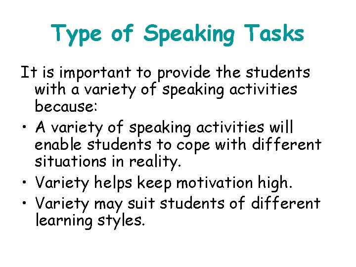 Individual Hour Activities Lets Talk Speaking Talking Activities