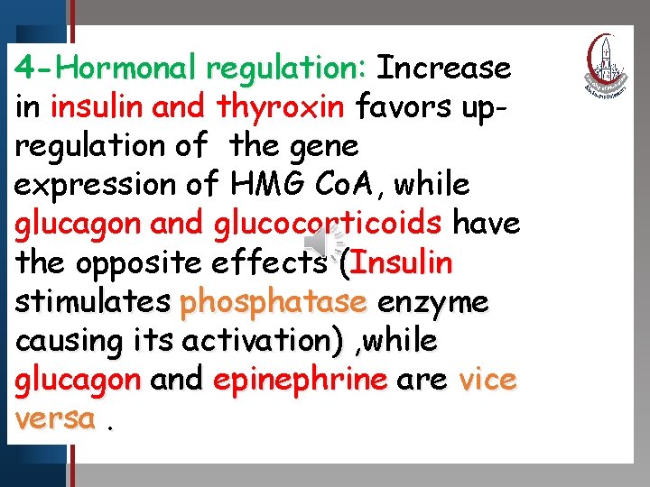 4 -Click Hormonal regulation: Increase to edit Master title style in insulin and thyroxin