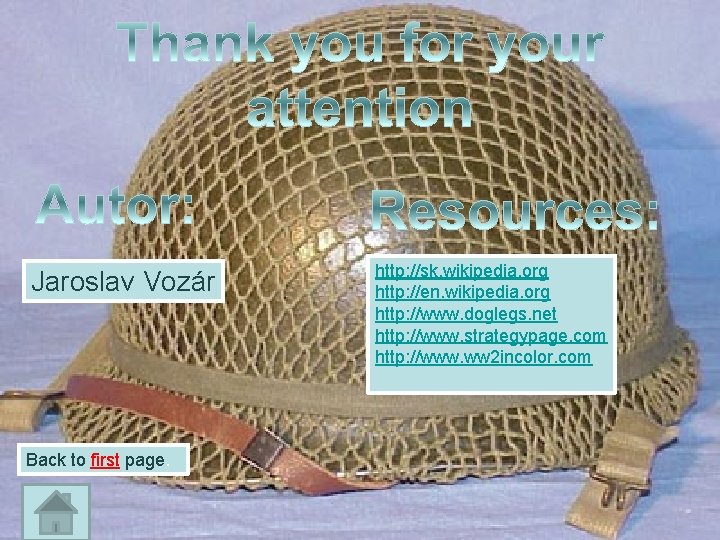 Jaroslav Vozár Back to first page. http: //sk. wikipedia. org http: //en. wikipedia. org Jaroslav Vozár Back to first page. http: //sk. wikipedia. org http: //en. wikipedia. org
