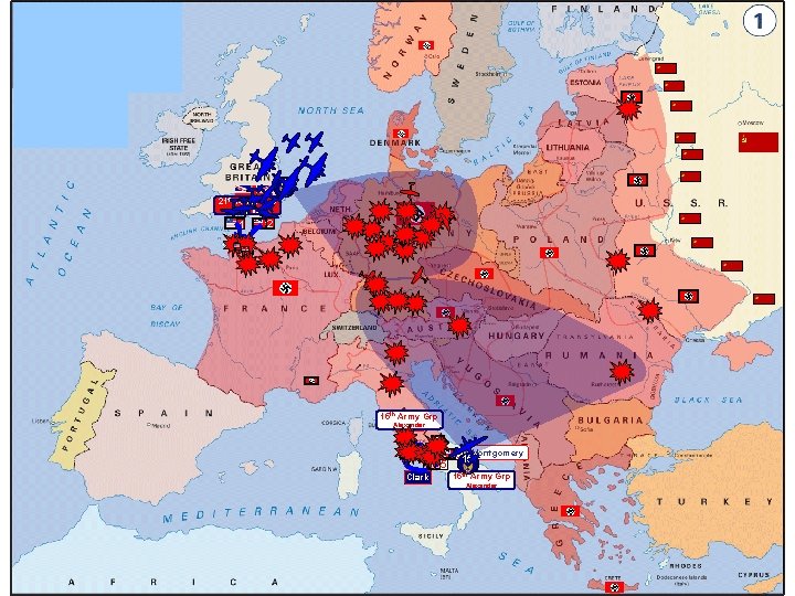 8 21 th Army Grp Montgomery 1 2 15 th Army Grp Alexander 5 8 21 th Army Grp Montgomery 1 2 15 th Army Grp Alexander 5