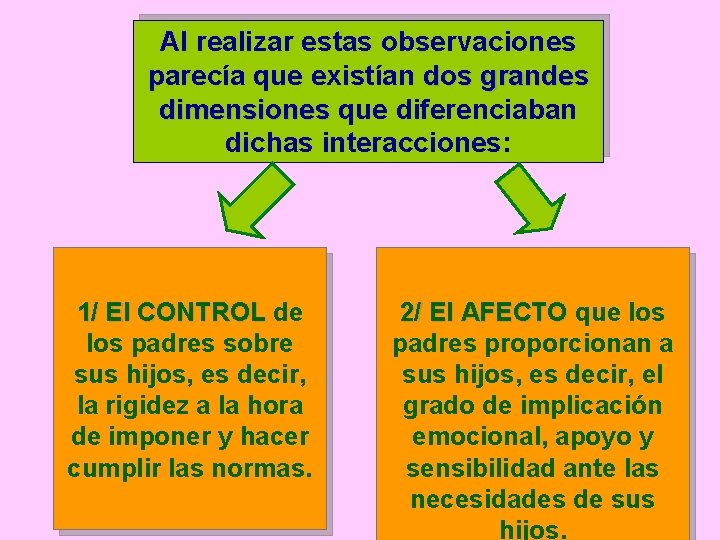 Al realizar estas observaciones parecía que existían dos grandes dimensiones que diferenciaban dichas interacciones: