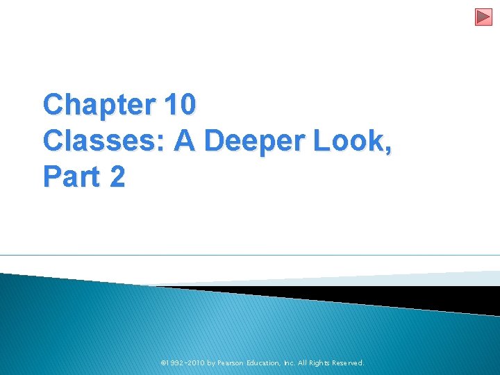 Chapter 10 Classes: A Deeper Look, Part 2 © 1992 -2010 by Pearson Education,