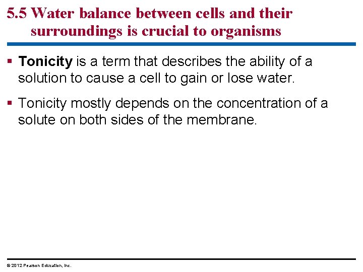 5. 5 Water balance between cells and their surroundings is crucial to organisms §