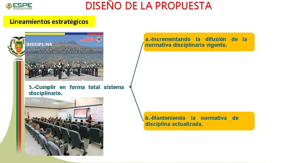 DISEÑO DE LA PROPUESTA Lineamientos estratégicos a. -Incrementando la difusión de la normativa disciplinaria