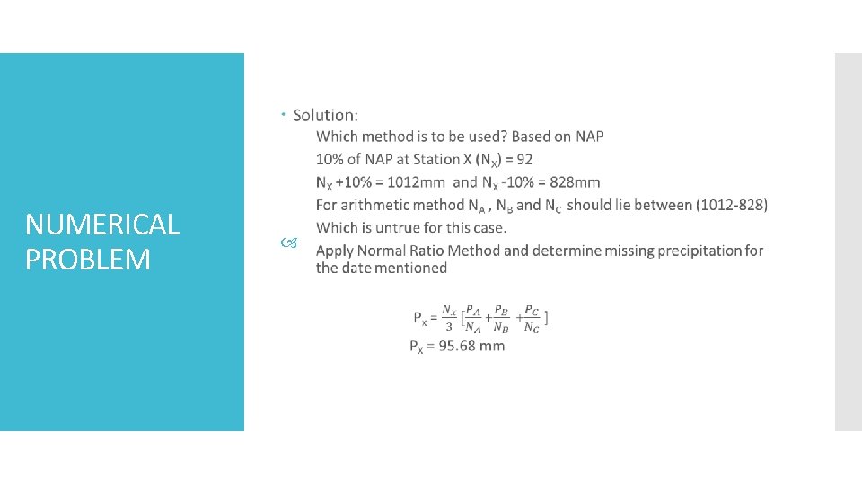 NUMERICAL PROBLEM 