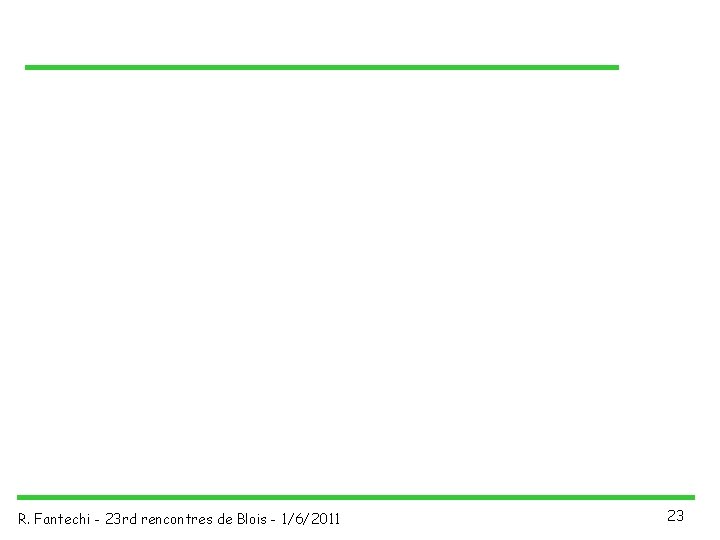 R. Fantechi - 23 rd rencontres de Blois - 1/6/2011 23 