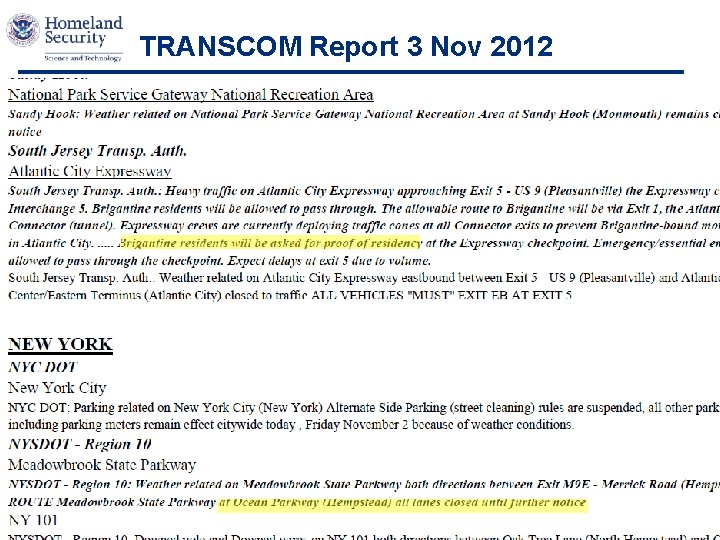 TRANSCOM Report 3 Nov 2012 29 