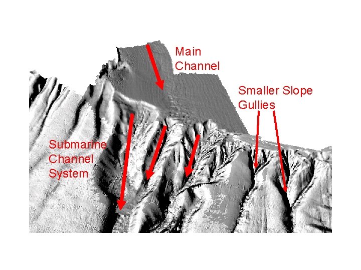 Main Channel Smaller Slope Gullies Submarine Channel System 