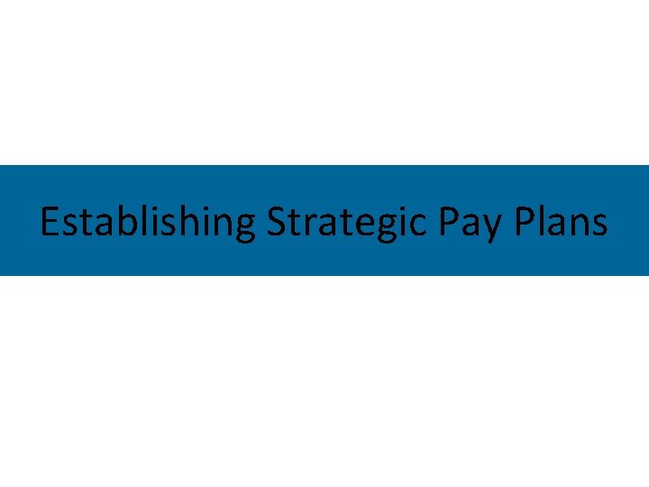 Establishing Strategic Pay Plans 