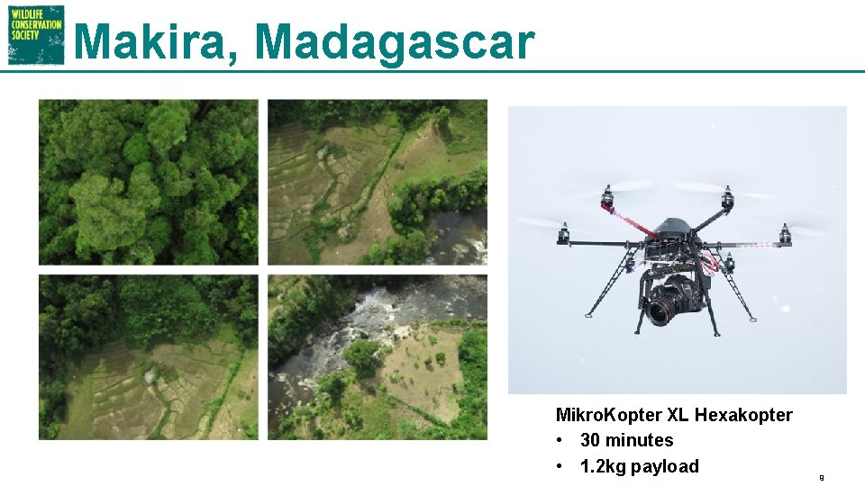 Makira, Madagascar Mikro. Kopter XL Hexakopter • 30 minutes • 1. 2 kg payload