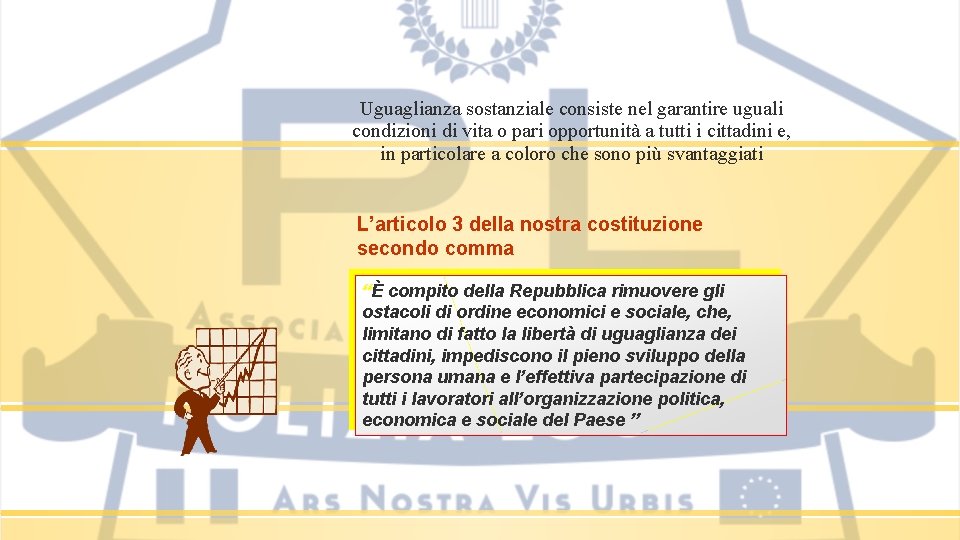 Uguaglianza sostanziale consiste nel garantire uguali condizioni di vita o pari opportunità a tutti