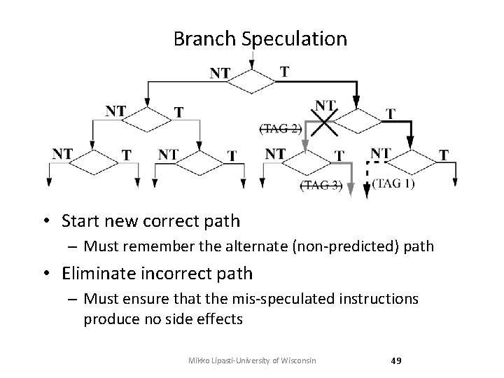 Branch Speculation • Start new correct path – Must remember the alternate (non-predicted) path