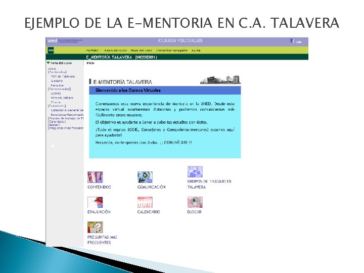 EJEMPLO DE LA E-MENTORIA EN C. A. TALAVERA 