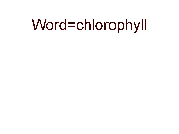 Word=chlorophyll 