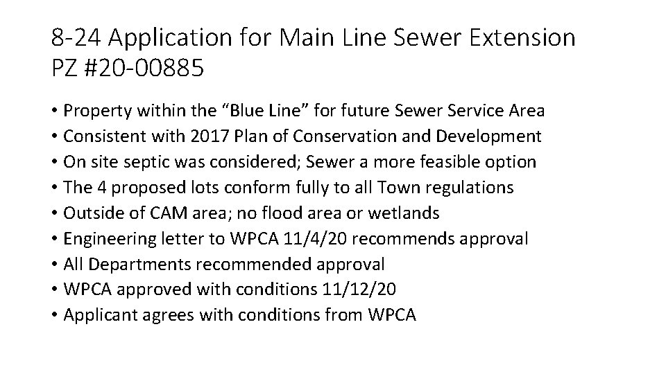 8 24 Application for Main Line Sewer Extension