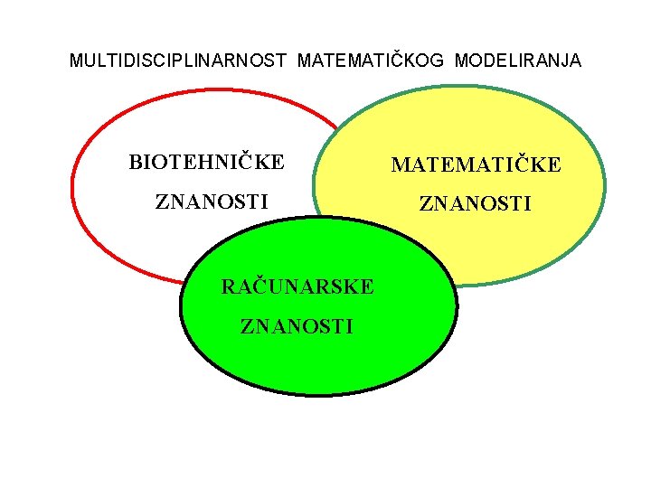 MULTIDISCIPLINARNOST MATEMATIČKOG MODELIRANJA BIOTEHNIČKE MATEMATIČKE ZNANOSTI RAČUNARSKE ZNANOSTI 