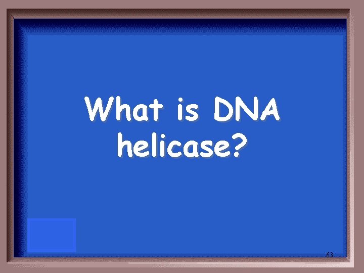 What is DNA helicase? 63 