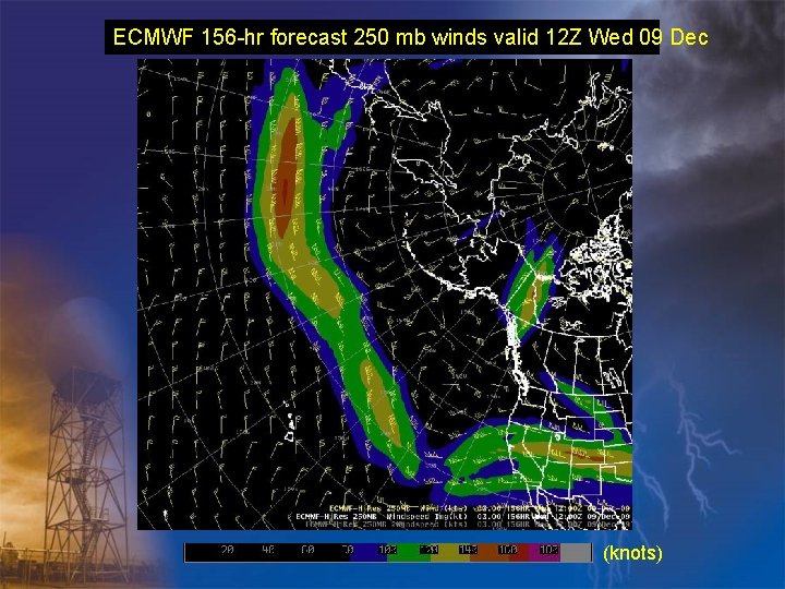 ECMWF 156 -hr forecast 250 mb winds valid 12 Z Wed 09 Dec (knots)