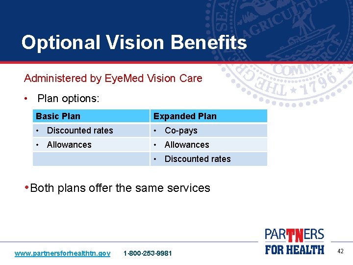 Optional Vision Benefits Administered by Eye. Med Vision Care • Plan options: Basic Plan